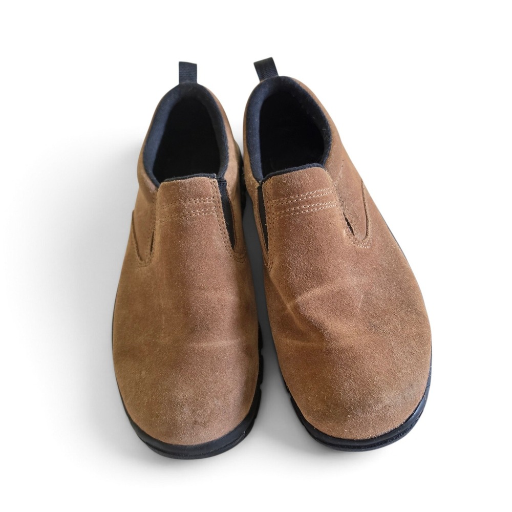 Lands' End Women's sz 8 Brown Suede Slip On Loafers Lug Sole Walking Shoes